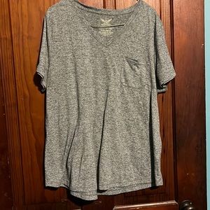 Gray V-neck
